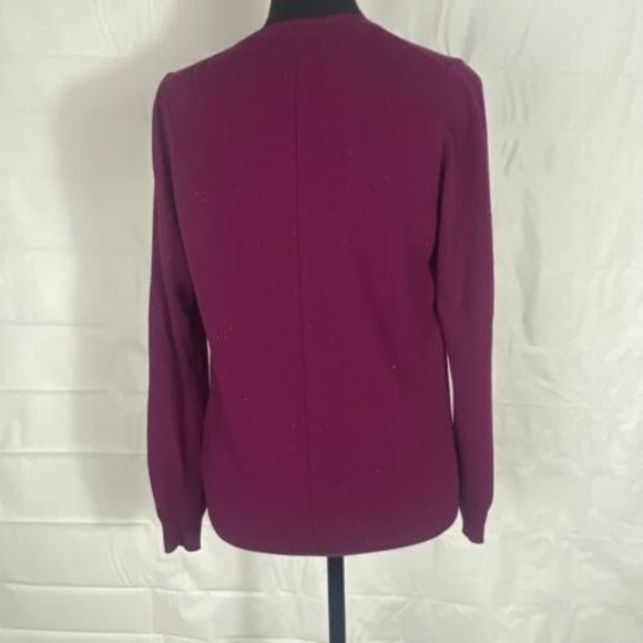 Nicole Miller Metallic Plum Berry Cardigan Sweater Size Small - Picture 6 of 14